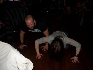 Press-up competition.